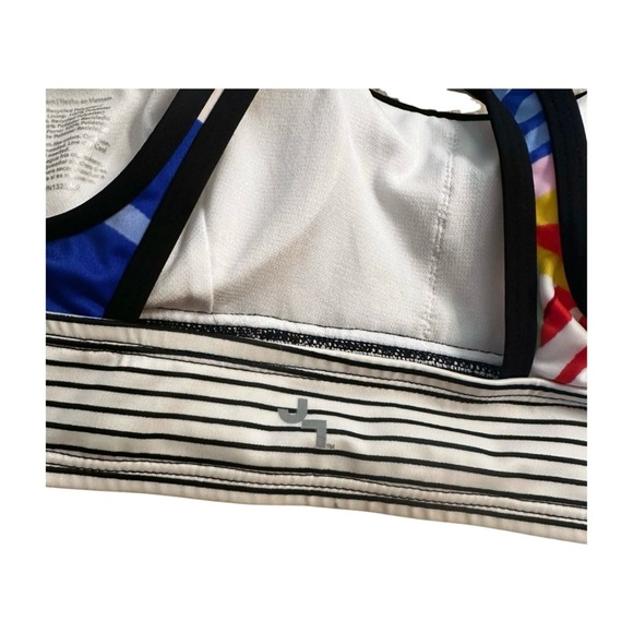 JoyLab Medium Sports Bra Floral Stripe Print Racerback Cutout Target Activewear - Picture 4 of 6